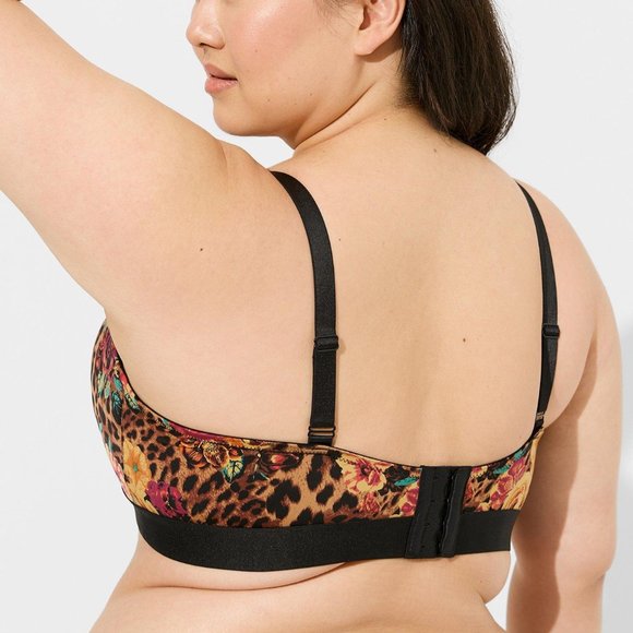 ❤️NWT VINTAGE TORRID BRALETTE - FLORAL ANIMAL WIRELESS FULL SUPPORT BACK CLOSURE - Picture 3 of 14